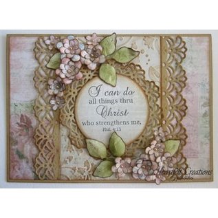 Spellbinders und Rayher Metallschablone Shapeabilities, Vintage Lace Motifs, 2,5 x 2,4 - 9 cm, Ein Set mit 5 Schablonen!