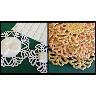 Spellbinders und Rayher Metal mal Shapeabilities, Vintage Lace motiver, 2,5 x 2,4 til 9 cm, A Sett med 5 maler!