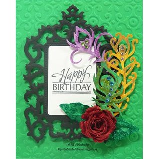 Spellbinders und Rayher Metal template Samantha Walker, cadre et Accents Antique