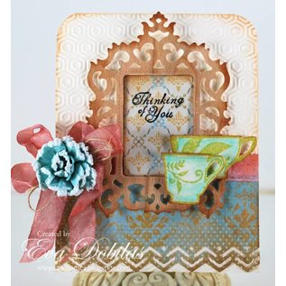 Spellbinders und Rayher Metal template Samantha Walker, Antique Frame and Accents