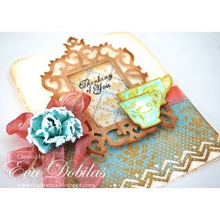 Spellbinders und Rayher Metal mal Samantha Walker, antikk ramme og Accents