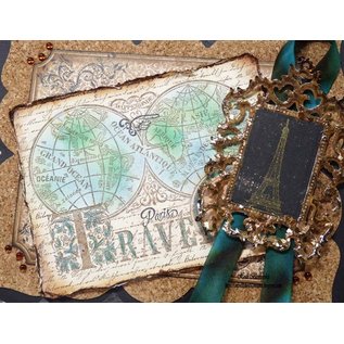 Spellbinders und Rayher Metal template Samantha Walker, cadre et Accents Antique