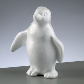 Objekten zum Dekorieren / objects for decorating En styrofoam skjema, Penguin stående, 180 mm