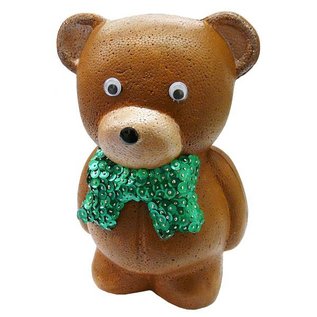 Objekten zum Dekorieren / objects for decorating 1 styrofoam form, bear with ribbon, 20 cm