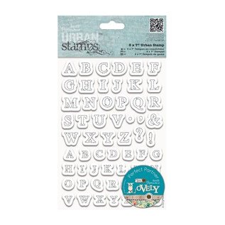 Docrafts / Papermania / Urban Clear stamps, 12 x 17 cm, Urban Stamp - borduurte letters (Stitched alphabet