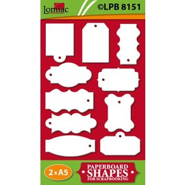 Embellishments / Verzierungen Chipboard labels, 10 pieces, set A5 format