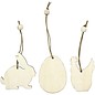 Objekten zum Dekorieren / objects for decorating Holzornament, 6 cm, Kaninchen, Ei, Huhn, 9 sort.