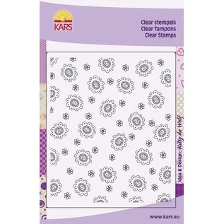 Stempel / Stamp: Transparent Achtergrond met hart bloemen Bloem, 8x16cm