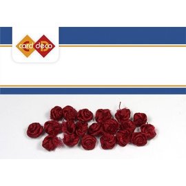 DEKOBAND / RIBBONS / RUBANS ... små røde roser, 20 stykker