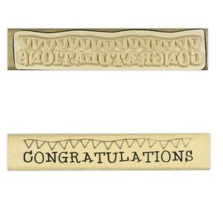 Stempel / Stamp: Holz / Wood "Gratulerer"