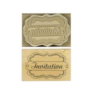 Stempel / Stamp: Holz / Wood "Invitation"