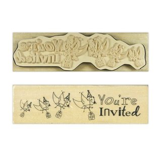 Stempel / Stamp: Holz / Wood "Du er inviteret"
