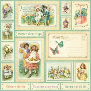 GRAPHIC 45 Carta di design, "Sweet Sentiments, Spring is in the aer", 1 foglio 30,5 x 30,5 cm