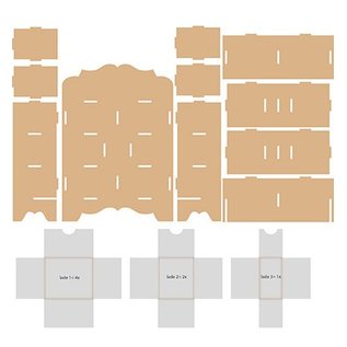 Objekten zum Dekorieren / objects for decorating Samlerkasse, MFD, 254 x 104 x 360 mm