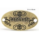 Embellishments / Verzierungen NIEUW: "Handmade" 4 labels in metaal