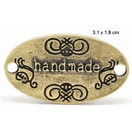 Embellishments / Verzierungen Nyhed: "Handmade" 4 etiketter i metal