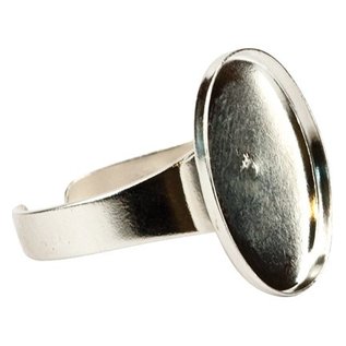 Schmuck Gestalten / Jewellery art Ring mit Schmuckfassung, silber, 14x19mm