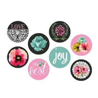 BLUMEN (MINI) UND ACCESOIRES Marque Prima Tung, boutons de talent, boutons nostalgiques Delight, 8pcs