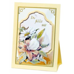 BASTELSETS / CRAFT KITS Completa Bastelset, NoteCards Staf Wesenbeek, Set 1 fiori con le farfalle