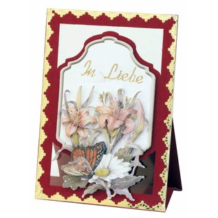 BASTELSETS / CRAFT KITS Bastelset completa, NoteCards Staf Wesenbeek, Set 1 flores con mariposas