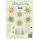 STICKER / AUTOCOLLANT Star sticker stamp set green, 1 transparent Stempel, 3 Stern Sticker, 4xA5 Stempel Papier, 6 Vorlagen und Anleitung - LETZTE VORRÄTIG!