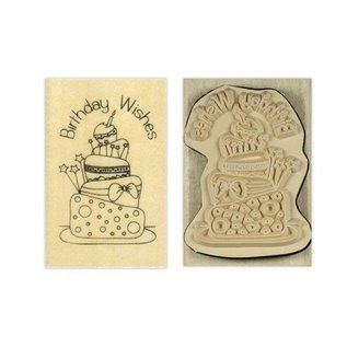 Stempel / Stamp: Holz / Wood Papermania, Anita`s holze Stempel, Birthday wishes