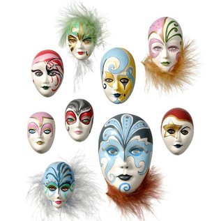 Modellieren Gietvorm: mini-sieradenmaskers, 4-8 cm, zonder decoratie, 9 stuks, benodigd materiaal 130 g