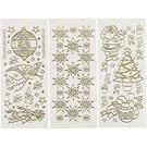 STICKER / AUTOCOLLANT Hobbysticker, Blatt 10x23 cm, gold, Weihnachten, 20 verschiedenen Blätter