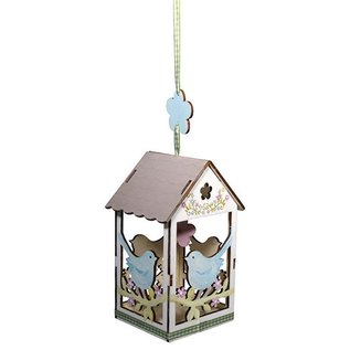 Objekten zum Dekorieren / objects for decorating Craft set made of wood, bird house, 6x4.5cm