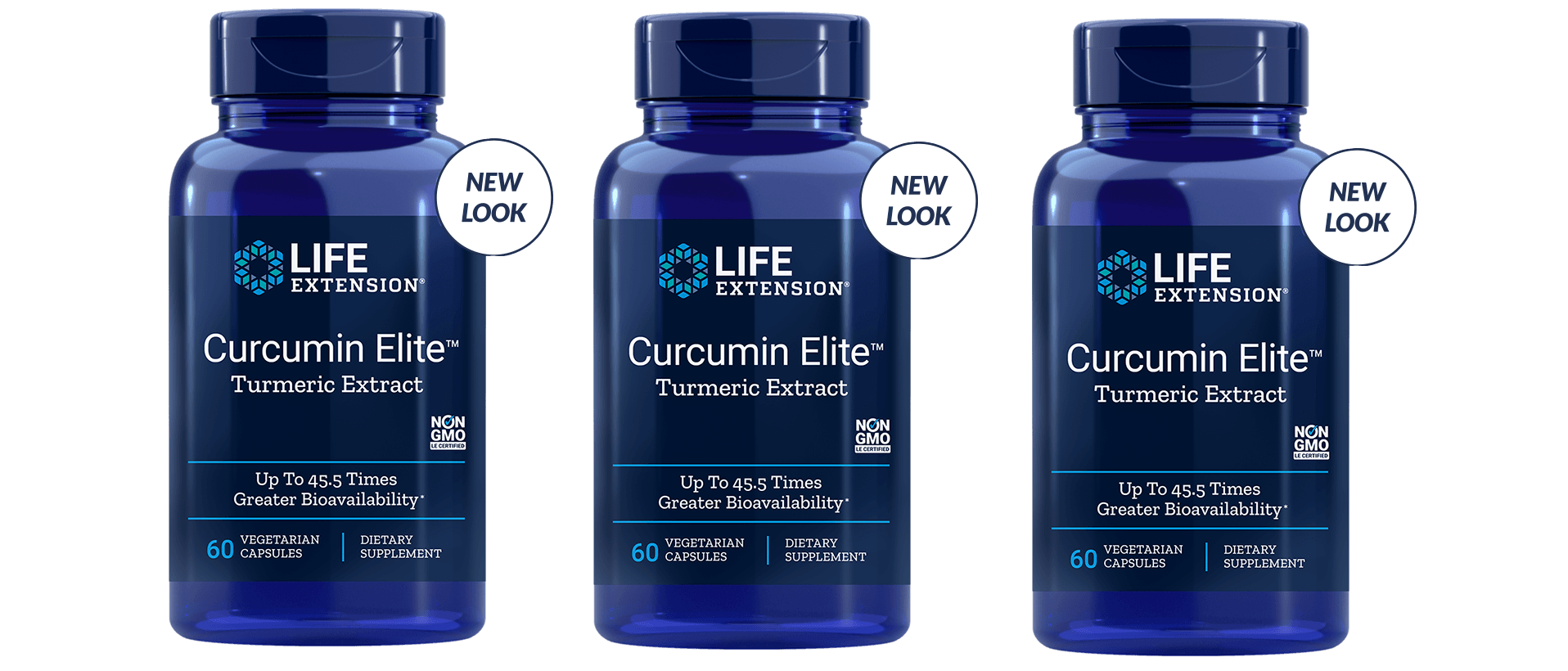 Life Extension Curcumin Elite™ Turmeric Extract, 60 Vegetarian Capsules, 3-pack
