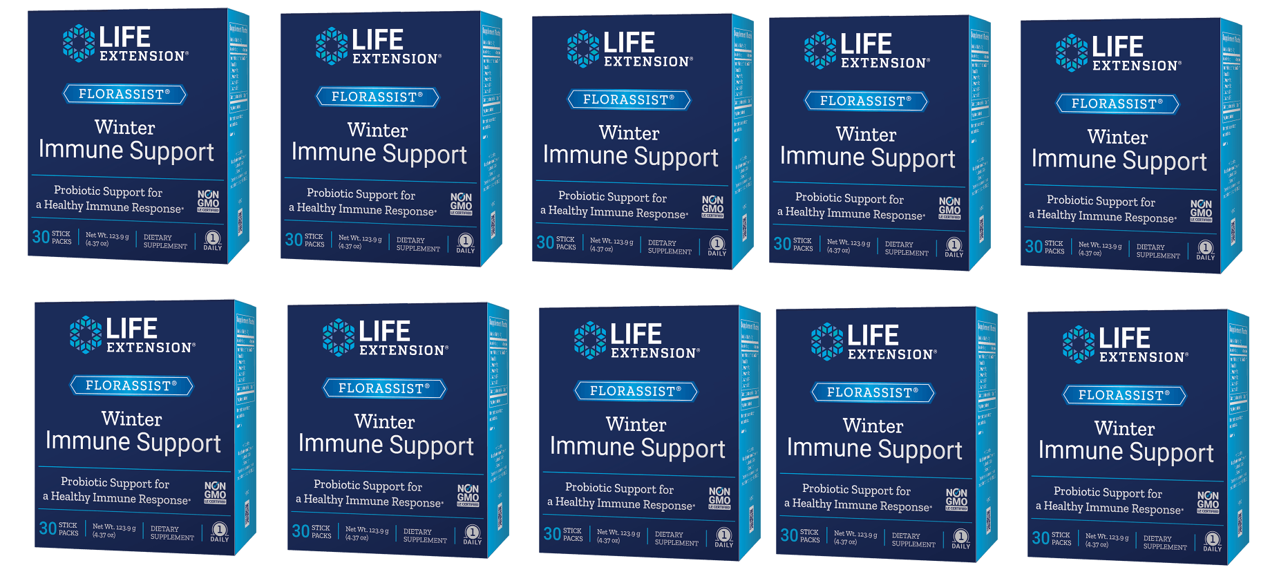 Life Extension Florassist® Winter Immune Support, 30 Stick Packs, 10-packs