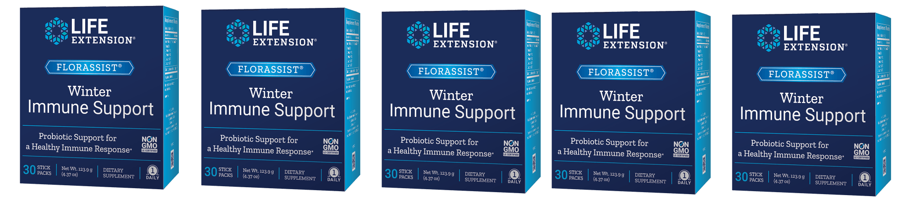 Life Extension Florassist® Winter Immune Support, 30 Stick Packs, 5-packs