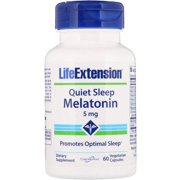 Life Extension Quiet Sleep, Melatonin, 5mg, 60 Vegetarian Capsules