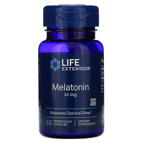 Life Extension Melatonin, 10mg, 60 Vegetarian Capsules