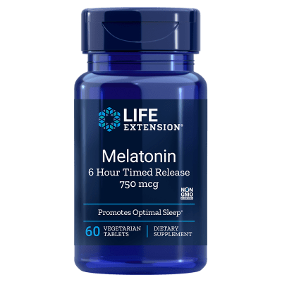Life Extension Melatonin 6 Hour Timed Release, 750 mcg