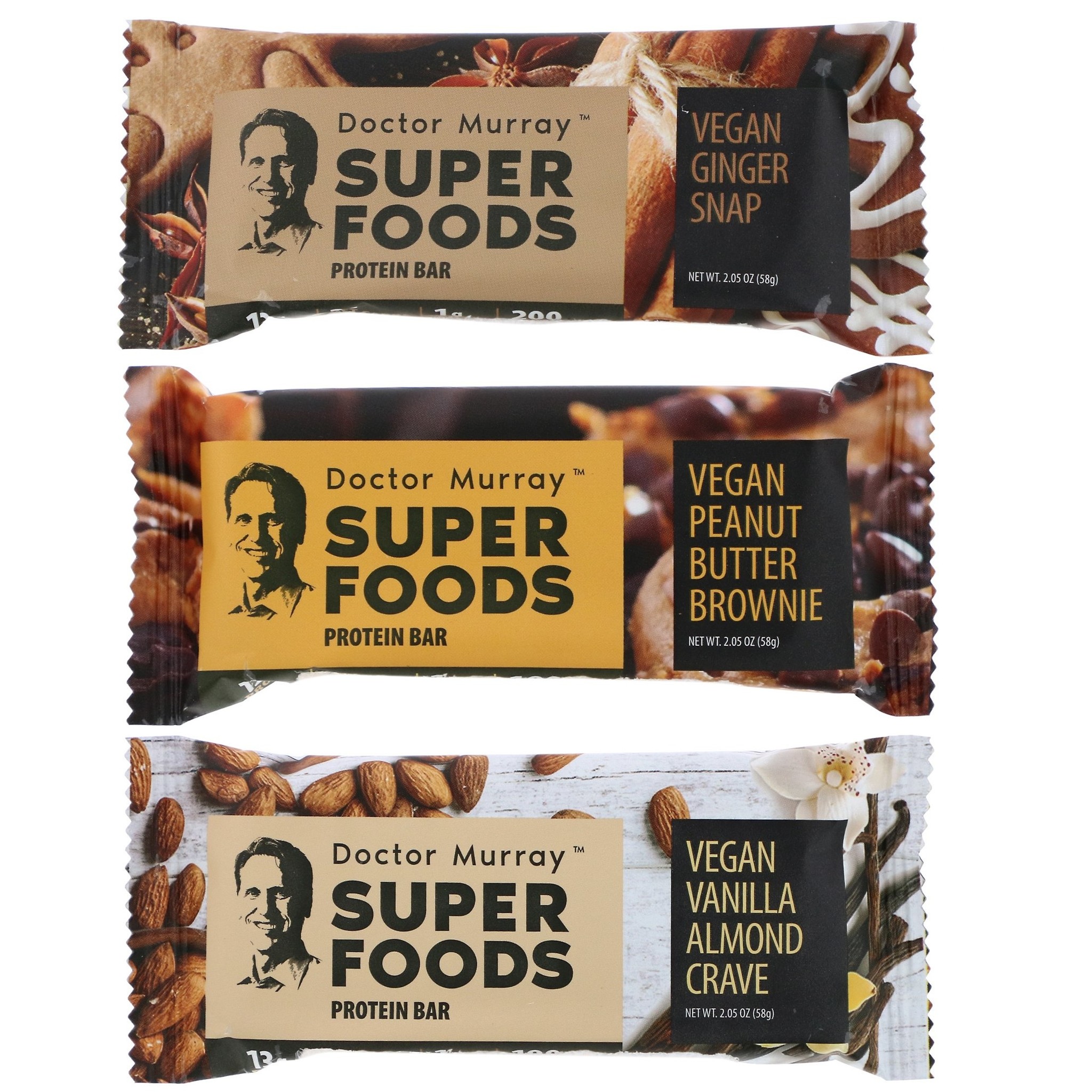 Superfoods Protein Bars,  Vegan Protein Combo Pack, 12 Bars, 2.05 Oz (58 g) Each