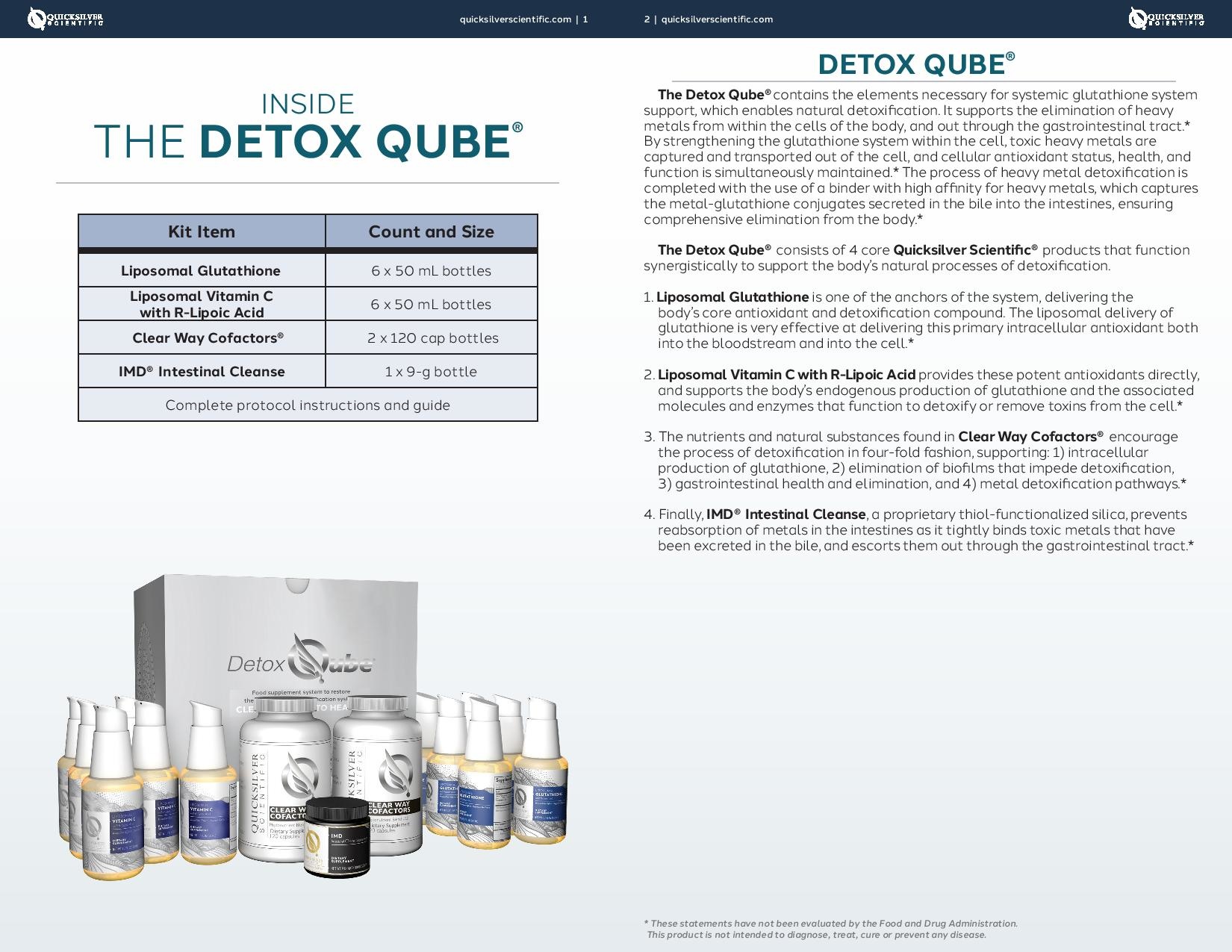 Quicksilver Scientific Detox Qube®, Heavy Metal Detoxification Kit