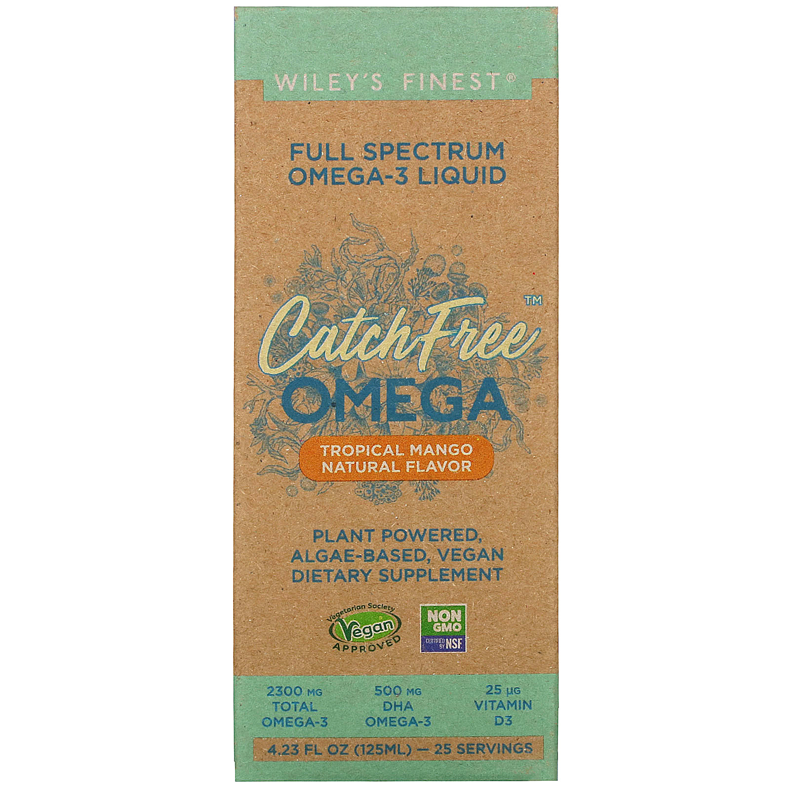 Wiley's Finest CatchFree Omega, Tropical Mango, 4.23 fl oz (125 ml)