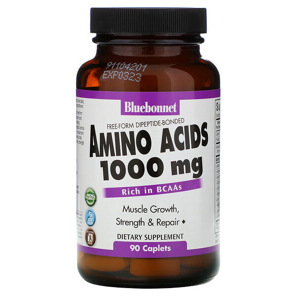 Bluebonnet Nutrition Amino Acids, 1,000 mg, 90 Caplets
