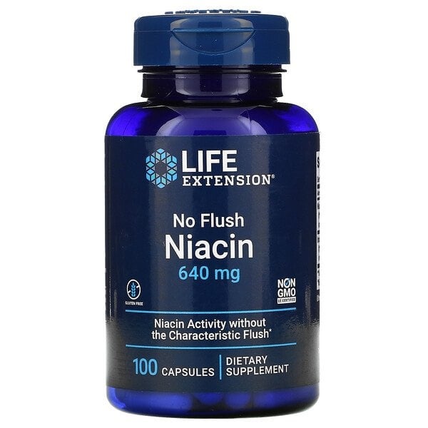 Life Extension No Flush Niacin, 640 mg, 100 Capsules