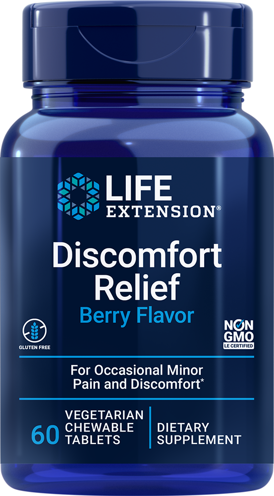Life Extension Discomfort Relief, Berry Flavor, 60 Vegetarian Chewable Tablets