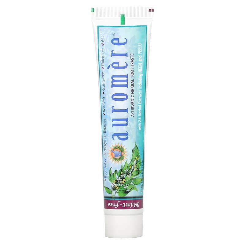 Auromere Ayurvedic Herbal Toothpaste, Mint-free, 4.16 oz (117 g.)