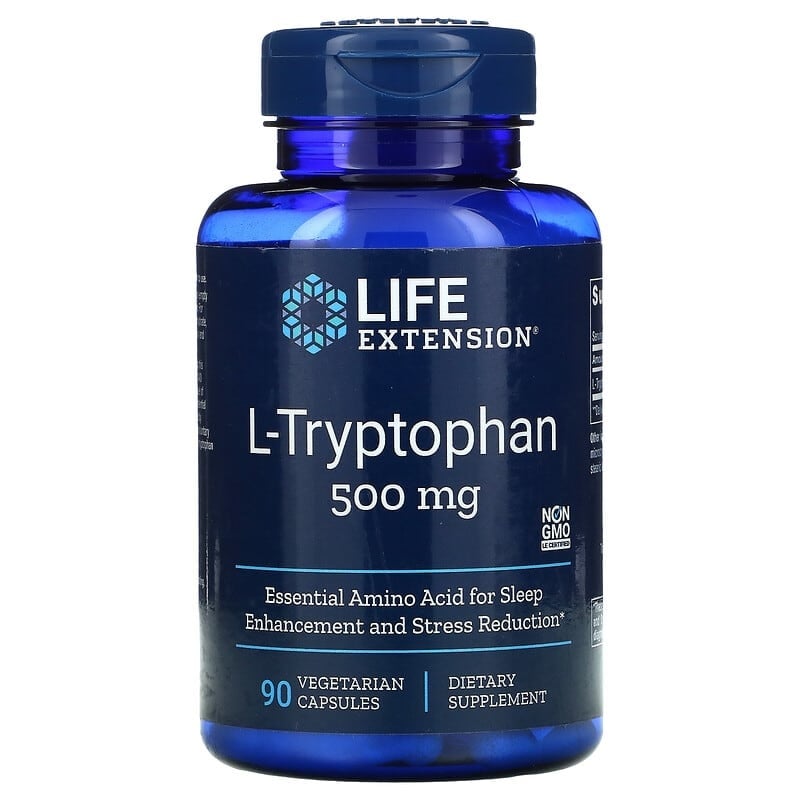 Life Extension L-Tryptophan, 500 mg, 90 Vegetarian Capsules