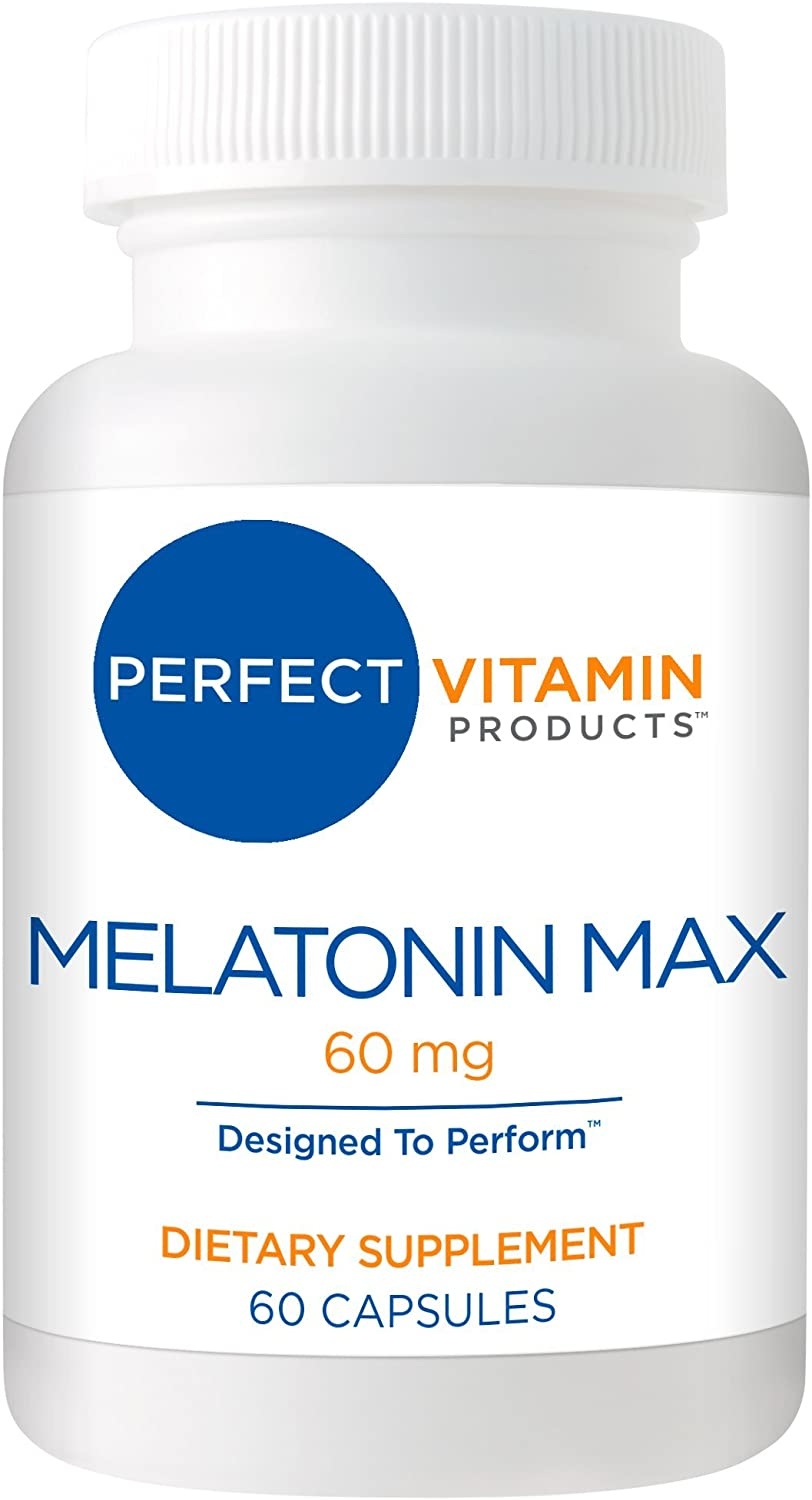 PERFECT VITAMIN Products Melatonin MAX, 60mg, 60 Capsules