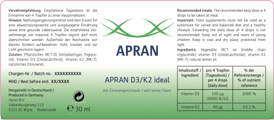 APRAN Apran D3/K2 Ideal, 3-packs