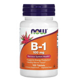 Now Foods B-1, 100 mg, 100 Tablets