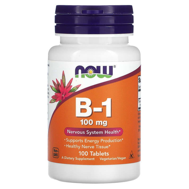 Now Foods B-1, 100 mg, 100 Tablets