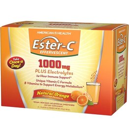 American Health Ester-C, Effervescent, Natural Orange, 1,000 mg, 21 Packets, 0.35 oz (10 g) Each