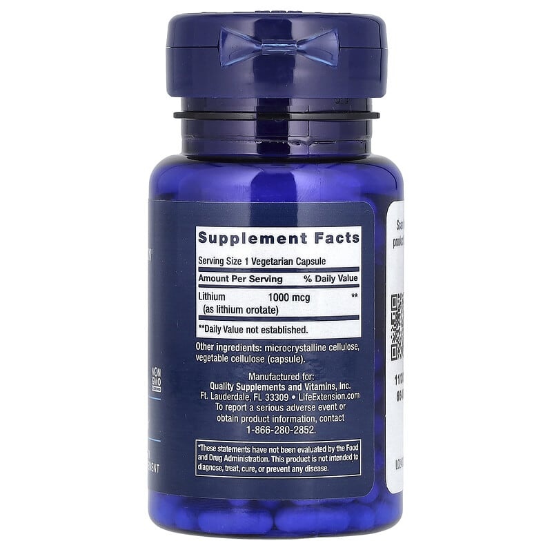 Life Extension Lithium, 1.000 mcg, 100 pflanzliche Kapseln