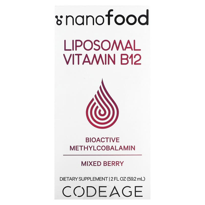 Codeage Liposomal Vitamin B12, Mixed Berry, 2 fl oz (59.2 ml)